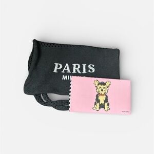 Aris Black Mini Tote with Pink Dog Card Holder